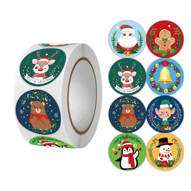 Sticker Label Roll - 500PCS/Roll Christmas gift stickers decoration 1inch