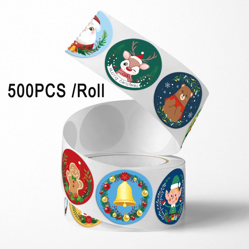500PCS/Roll Christmas gift sti - Sticker Label Roll recension och pris
