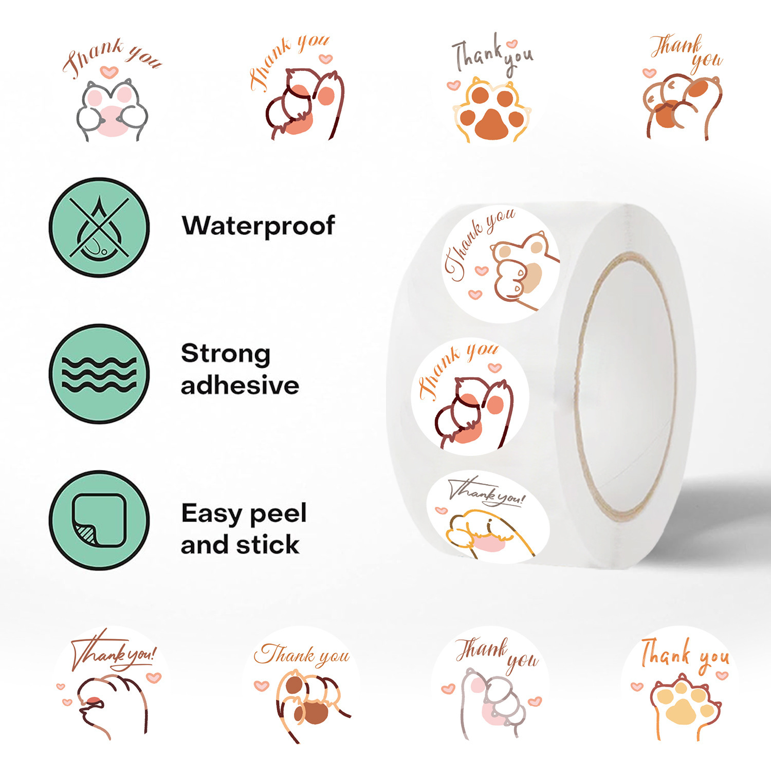 JCAC 500pcs/roll Cute Cartoon  - Sticker Label Roll recension och pris